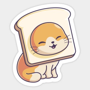 Cute kitten wearing white bread on head Sticker